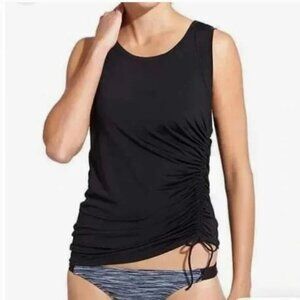 Athleta Black Heather Scrunch Rash-Guard Tank Lycra Women's Size Medium